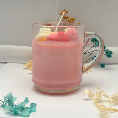 Kerze - Erdbeermilchshake