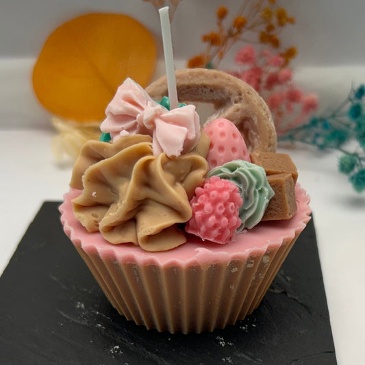 Kerze - Schoko- Erdbeercupcake