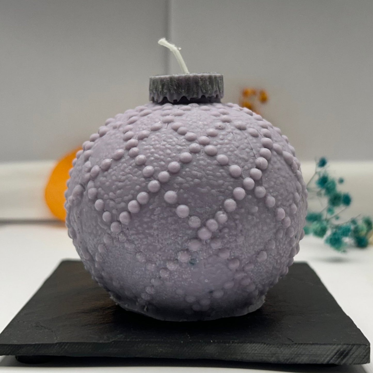 Bougie - Boule de Noël violette